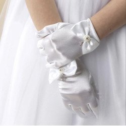 White First Holy Communion Gloves Style LG82WT2