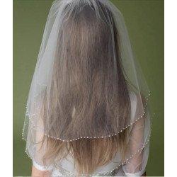 White First Holy Communion Veil Style LA156WT2NC