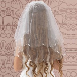 White First Holy Communion Veil Style LA155WT4NC