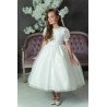 PAULA'S COMMUNION WHITE TEA-LENGTH FIRST HOLY COMMUNION DRESS STYLE PJ-41