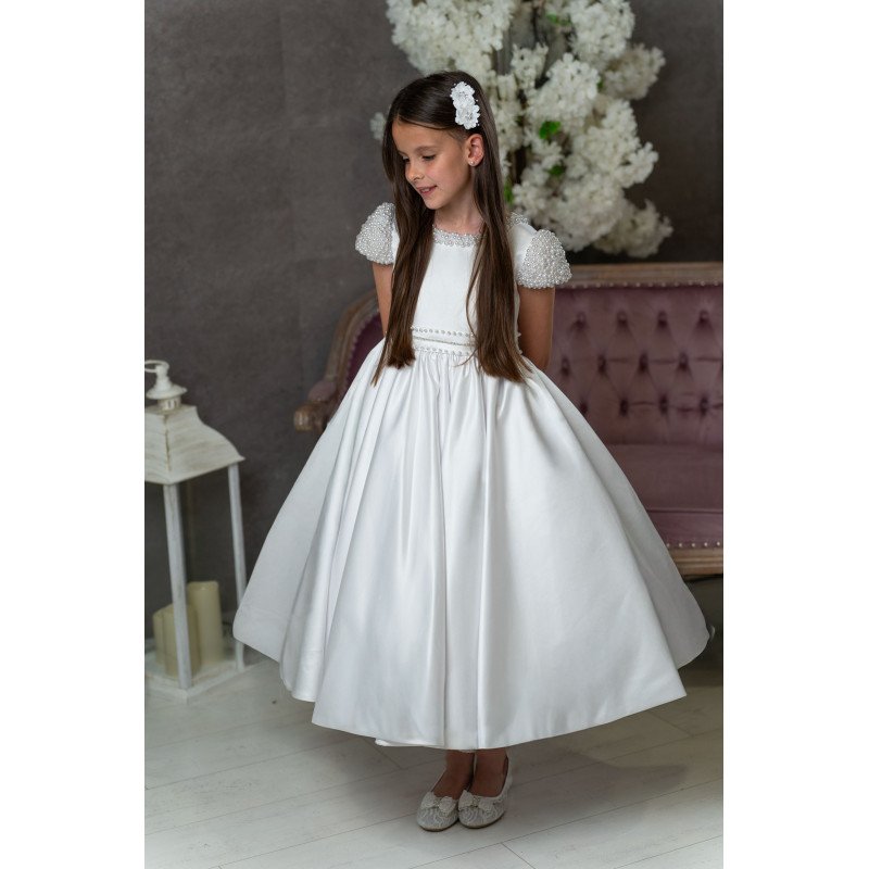 White First Holy Communion Dress Style COM027