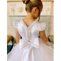 White First Holy Communion Dress Style COM034