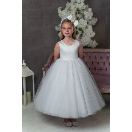 White First Holy Communion Dress Style COM038