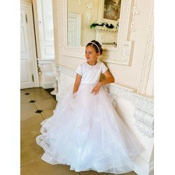 White First Holy Communion Dress Style COM041