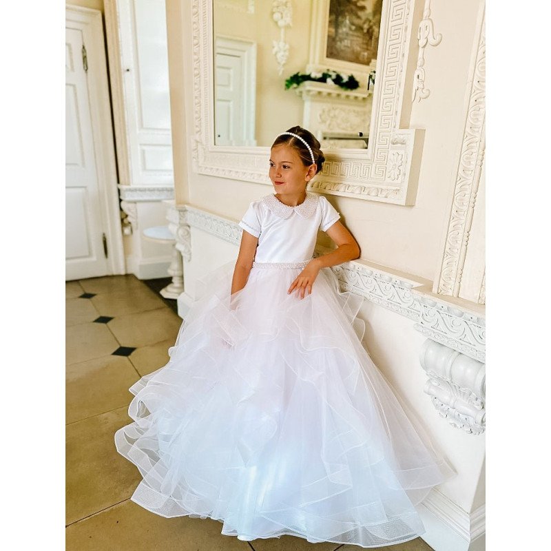 White First Holy Communion Dress Style COM041