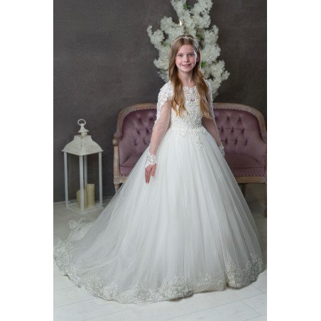 Ivory First Holy Communion Dress Style AA-107