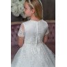 PAULA'S COMMUNION WHITE TEA-LENGTH FIRST HOLY COMMUNION DRESS STYLE PJ-55