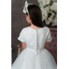 PAULA'S COMMUNION WHITE TEA-LENGTH FIRST HOLY COMMUNION DRESS STYLE PJ-18 S/P