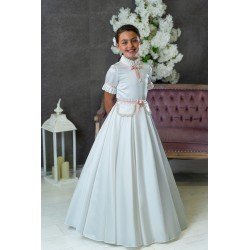 Ivory/Pink First Holy Communion Dress Style AA-132