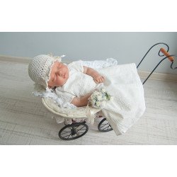 Cotton  Christening Dress in Ivory Water Nymph