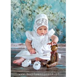 Linen Christening Windmill Outfit for Baby Girl