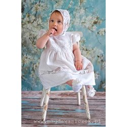 Linen Christening Windmill Outfit for Baby Girl