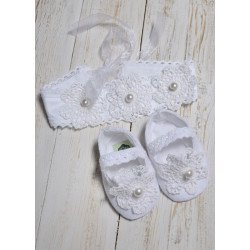 Linen Christening Windmill Outfit for Baby Girl