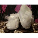 Baby Girls Christening Shoes with Bow and Fur M062