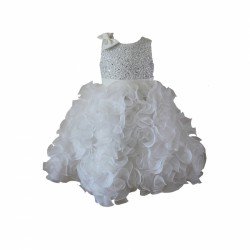  Ivory Sequin Ruffle Princess Flower Girl Dress by Sevva