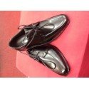 Little people black leather boys first communion shoes Style david KS10