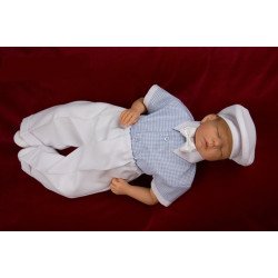 Linen Checkered Shirt Bodysuit Set for Baby Boy Adam