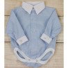 Linen Checkered Shirt Bodysuit Set for Baby Boy Adam