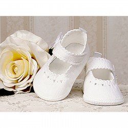 Baby Girl White Linen Christening/Special Occasions Shoes Style 3825/148