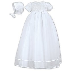 Sarah Louise White Christening Gown&Bonnet Style 087