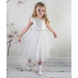 Couche Tot Ivory Floral Mesh Flower Girl Dress Style 1322