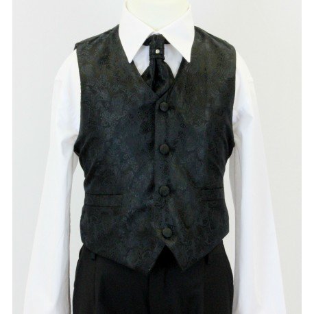 Boys Black 4 Piece Pageboy Waistcoat Suit Style 520