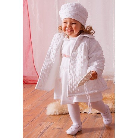  Special occasions or Casual white Coat with Cap B023P.