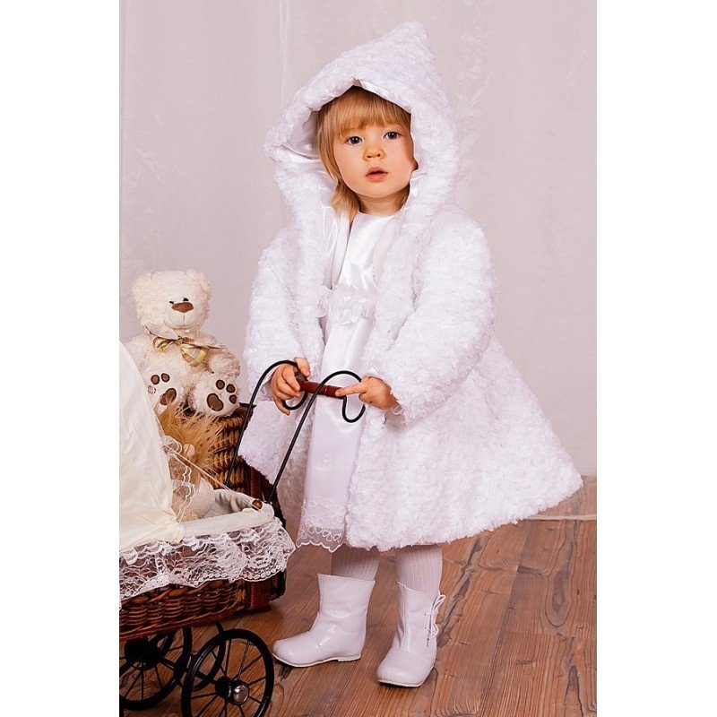 baby girl white fur coat