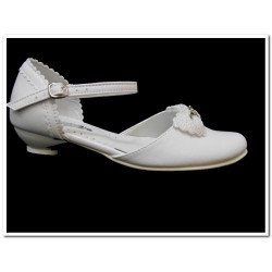 White Leather First Holy Communion Shoes Style 715