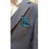  Turquoise Checkered Bow Tie and Handkerchiefs Style MC 115