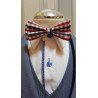 Checkered Navy/White/Red Bow Tie and Handkerchiefs Style MC 104