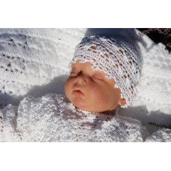 Baby Girls Christening/Special Occasions White Crochet Bonnet