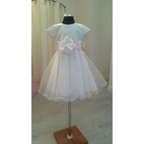 White Satin Flower Girl/Special Occasion Dress style Emi
