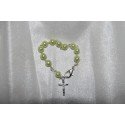 Baptism Baby Bracelet 10th Rosary Pearl-Green