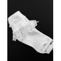 Little People Girls White Lace & Diamonds Communion Socks Style 5164