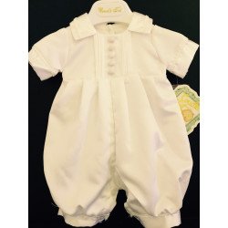 Couche Tot Baby Boys Ivory Christening Romper Style CHR14066