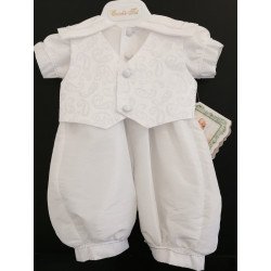 Couche Tot Baby Boys White Christening Romper Style CHR200