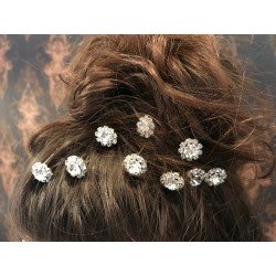 Designer Silver Crystal Hair Pins style PIN002