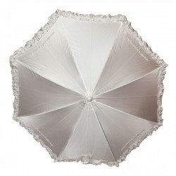 White Satin First Holy Communion Parasol With Diamonds Style 678