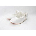 Girls Special Occasion /Communion Satin White Shoes Visara