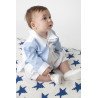 Boys Vivaki Diamond Christening Romper in Blue  CR05