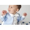 Boys Vivaki Diamond Christening Romper in Blue  CR05