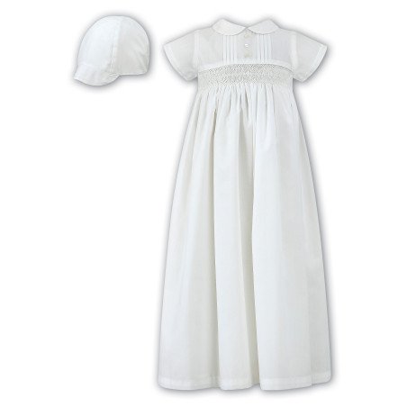 Sarah Louise Lovely Baby Boy Ivory Christening Gown with Bonnet style 001178s