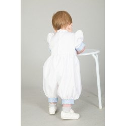 Christening Romper White/Blue br21