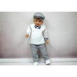 Lovely Baby Boy Christening/Special Occasion White and Grey Outfit style Stas