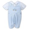 Sarah Louise Baby Boy Blue & White Special Occasion Romper Style 010703