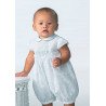 Sarah Louise Baby Girls Ivory & Blue Flower Romper Style  010740