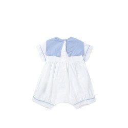 Sailor Special Occasion Baby Boy White / Sky Romper and Bonnet Style 1735