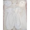 Baby Boy White Christening Romper  style CHR502 