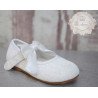 White Glitter Leather Special Occasion Shoes style Mary Jane Bow